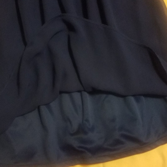Express dark blue sheer, strapless sundress - Picture 4 of 5